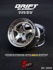 DS Racing Drift Element Wheels Triple Chrome with Gold Rivets